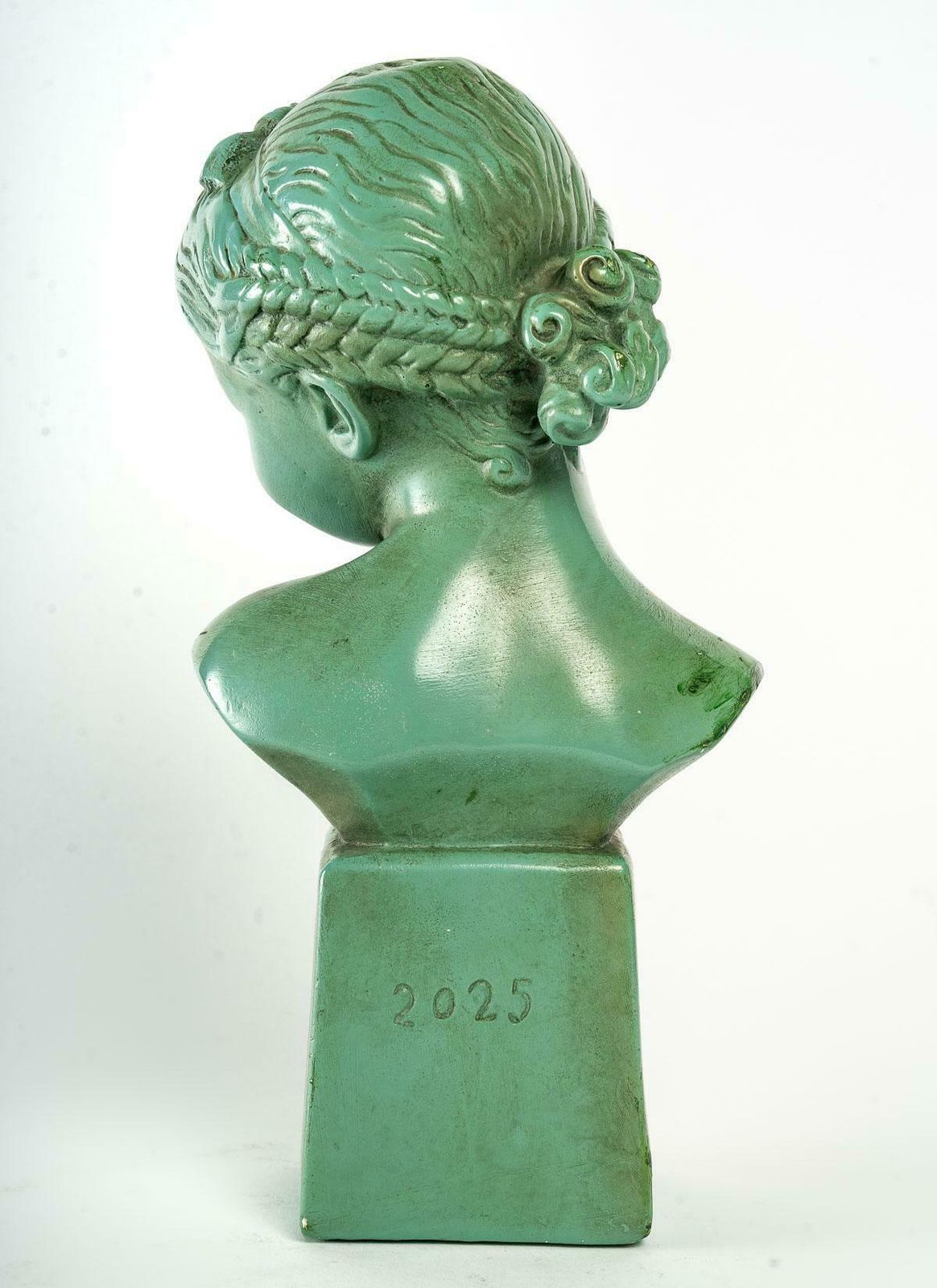 Lacquered Plaster Sculpture, Bust Of A Young Girl photo Art