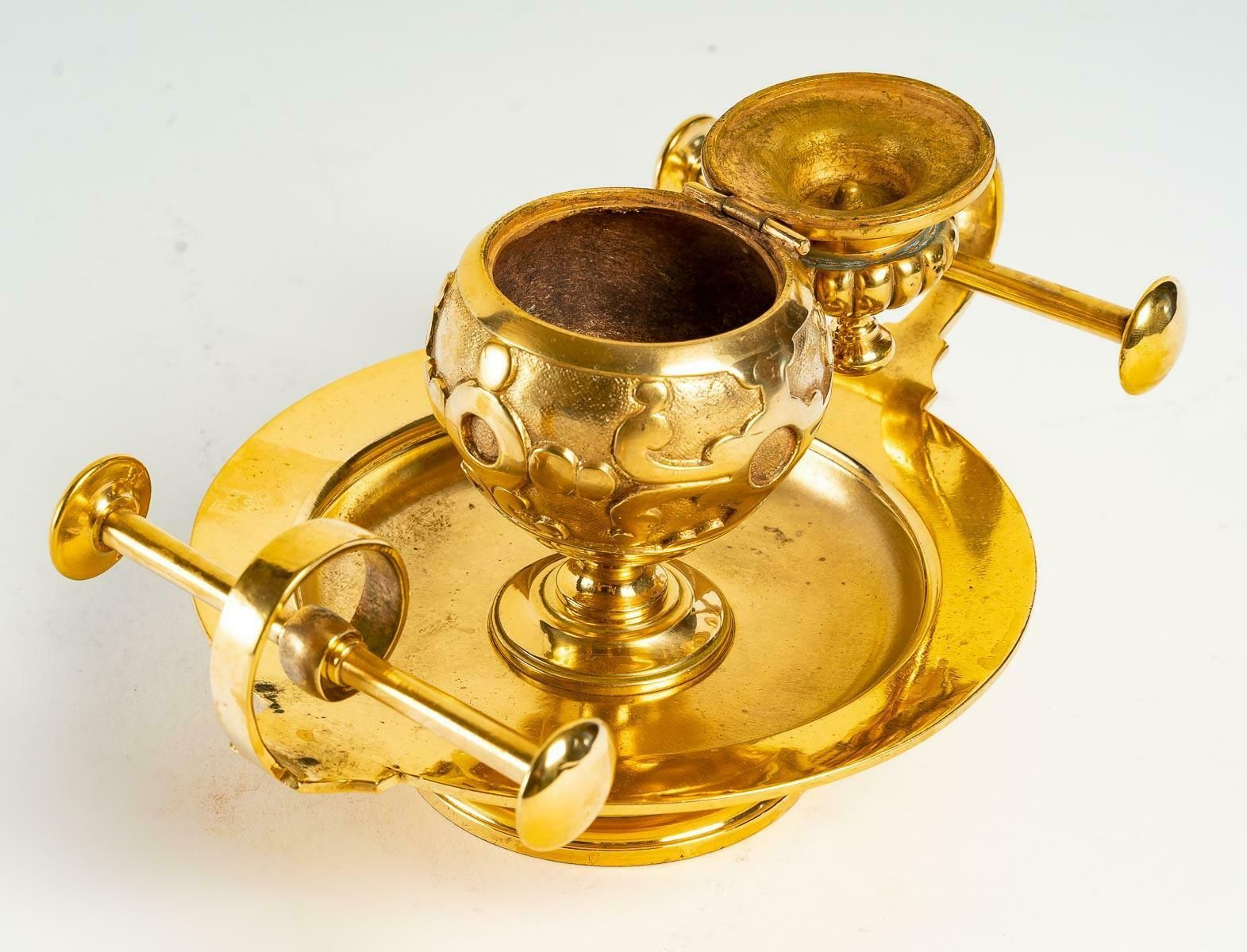 Inkwell Of The Xixth Century In Gilded Bronze photo buy