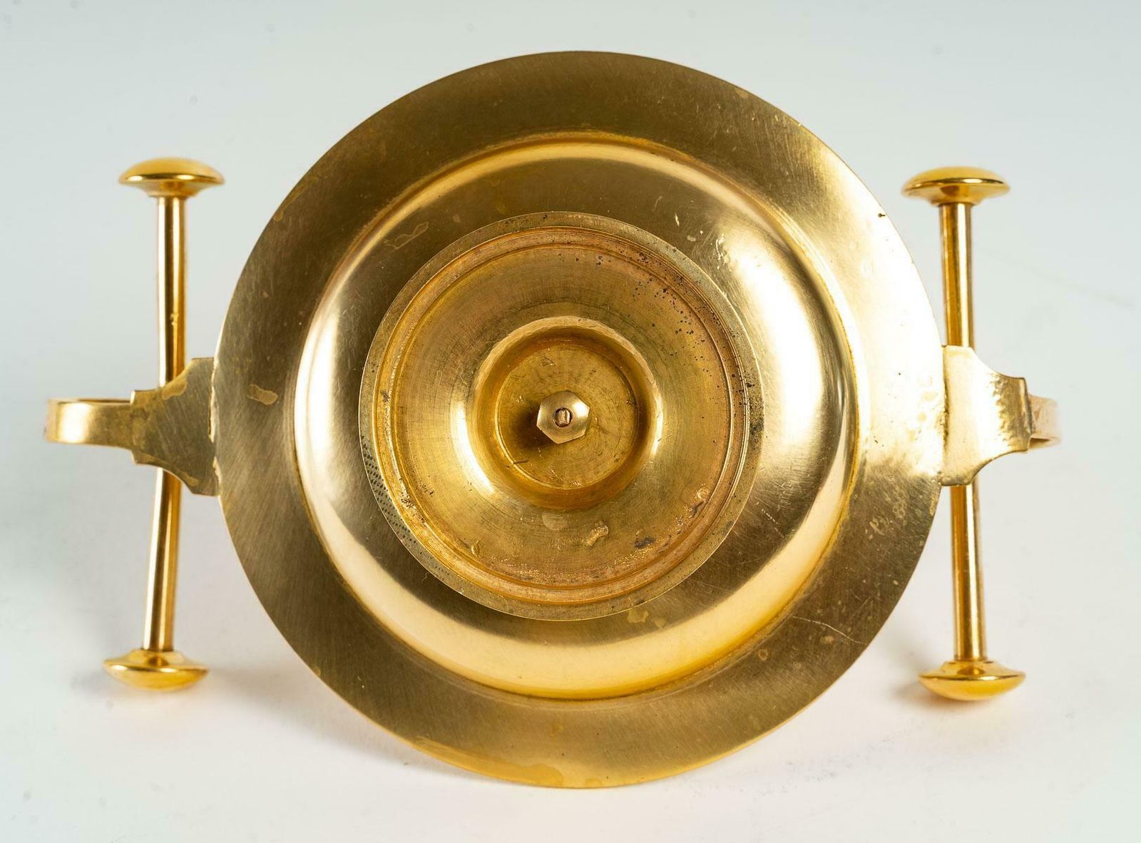 Inkwell Of The Xixth Century In Gilded Bronze photo vintage