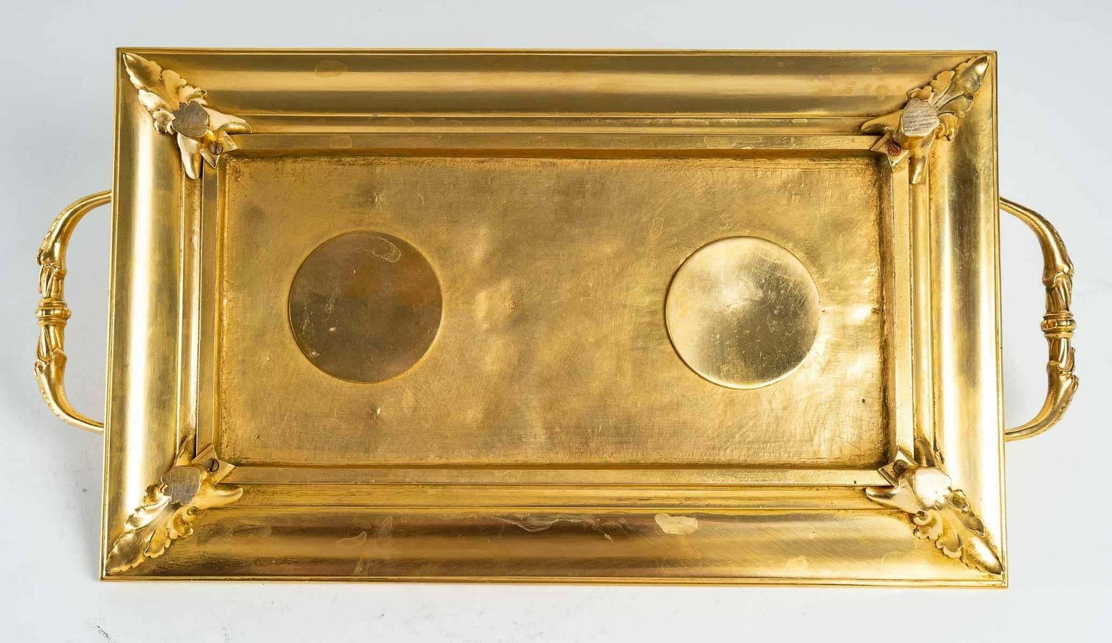 photo for sale Double Inkwell Of The Xixth Century In Gilded Bronze