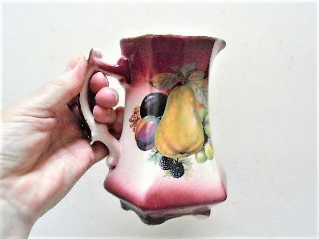 Vintage Set Of Three Jugs, Trio Of Summer Fruit Design Pitchers, Rose Pink Collectible Jug Set, photo for sale