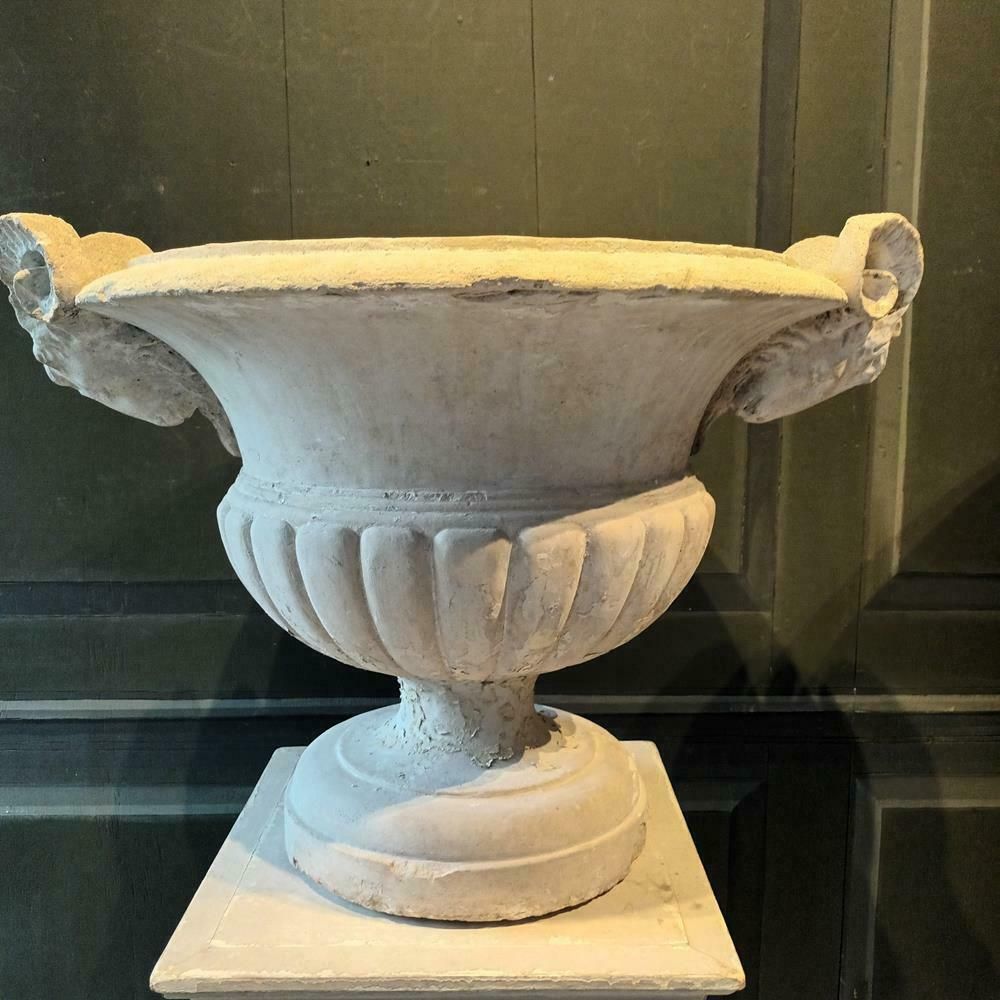 A Pair Of 19th Century Limestone Urns photo vintage