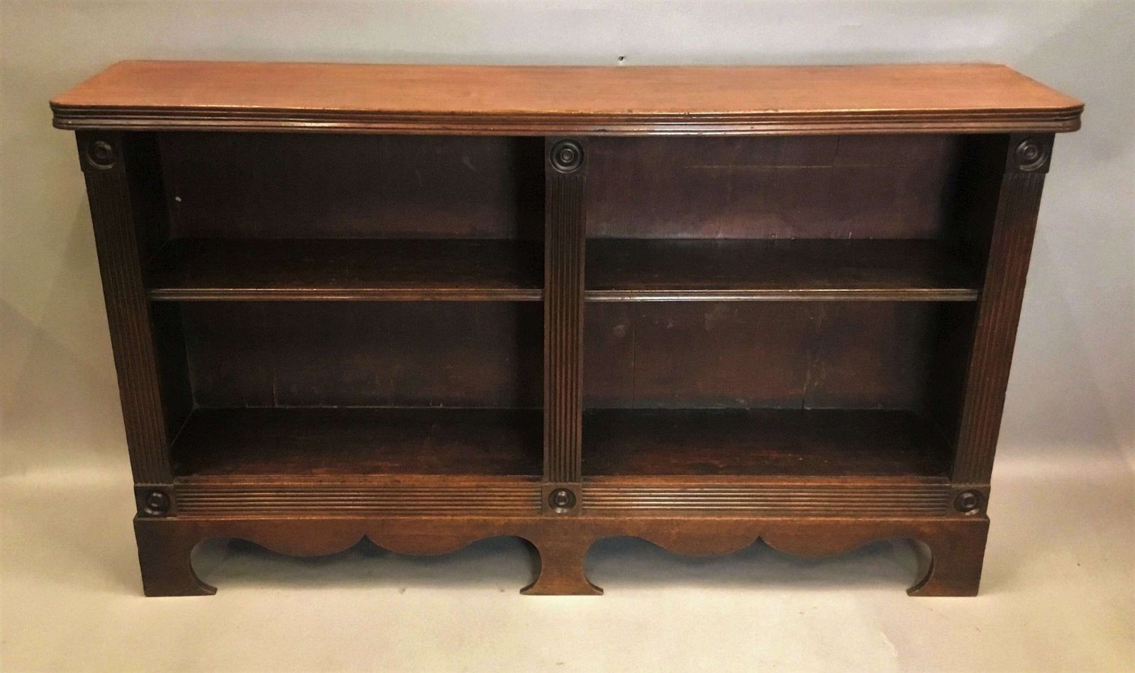 Handsome Regency Country House Mahogany Open Bookcase photo for sale