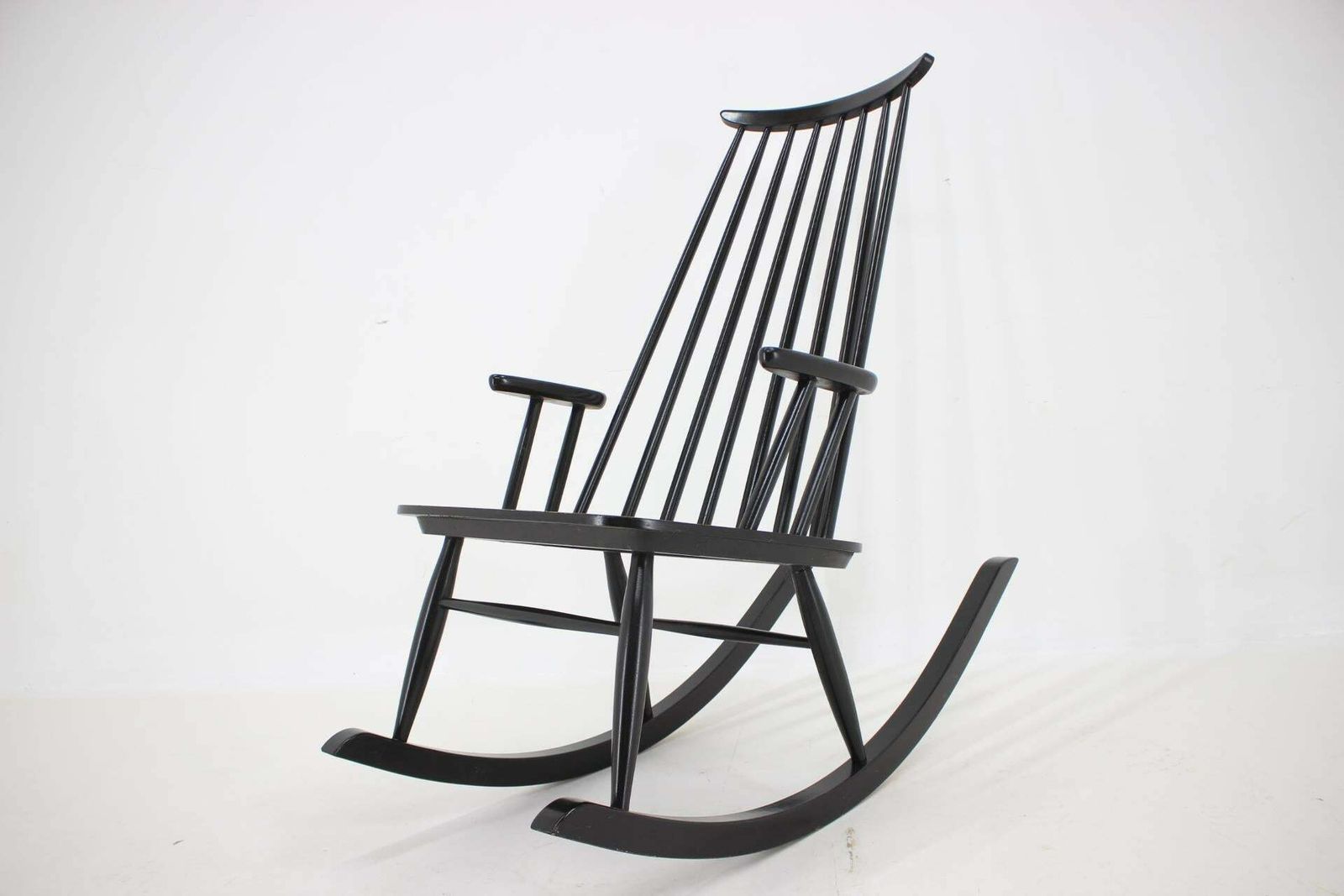 1960s Varjosen Puunjalostus Beech Rocking Chair Finland photo Furniture