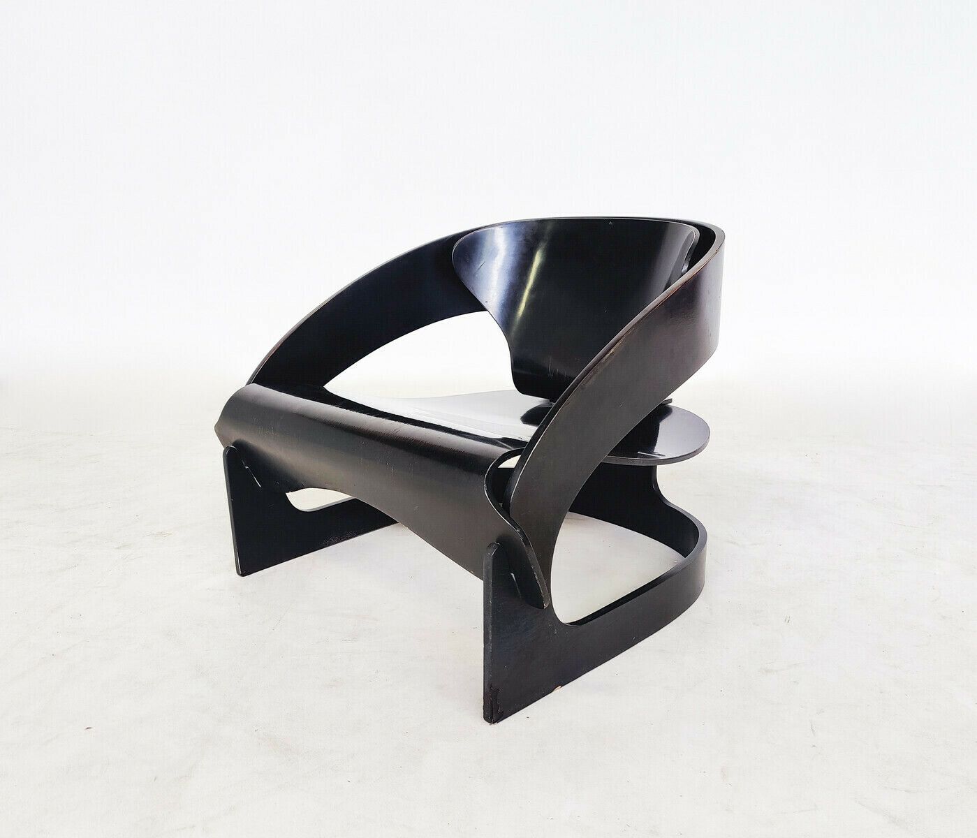 Black Wooden "4801" Armchair By Joe Colombo For Kartell photo 4300.0