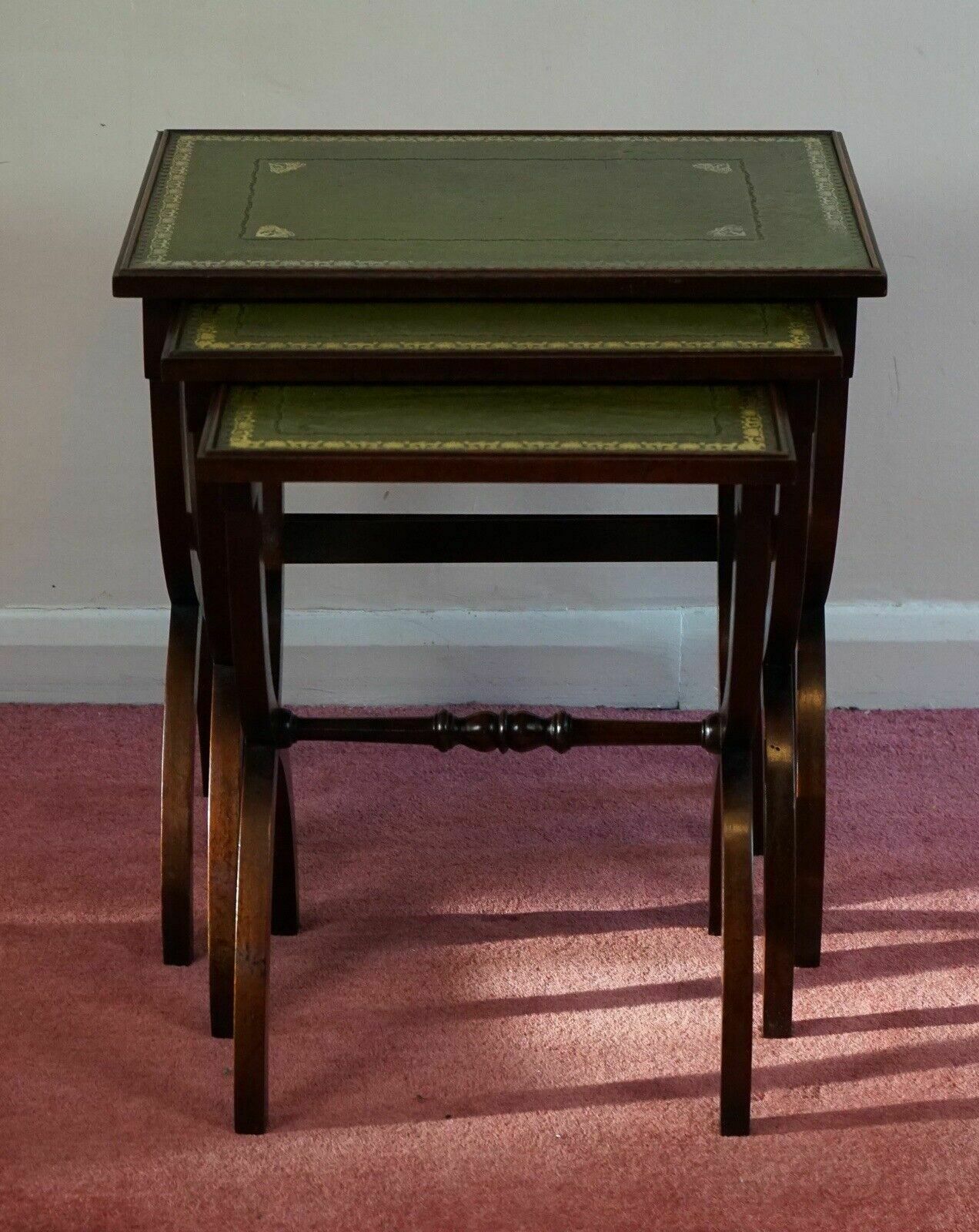 Antique George Lll Mahogany Nest Of Three Table photo buy
