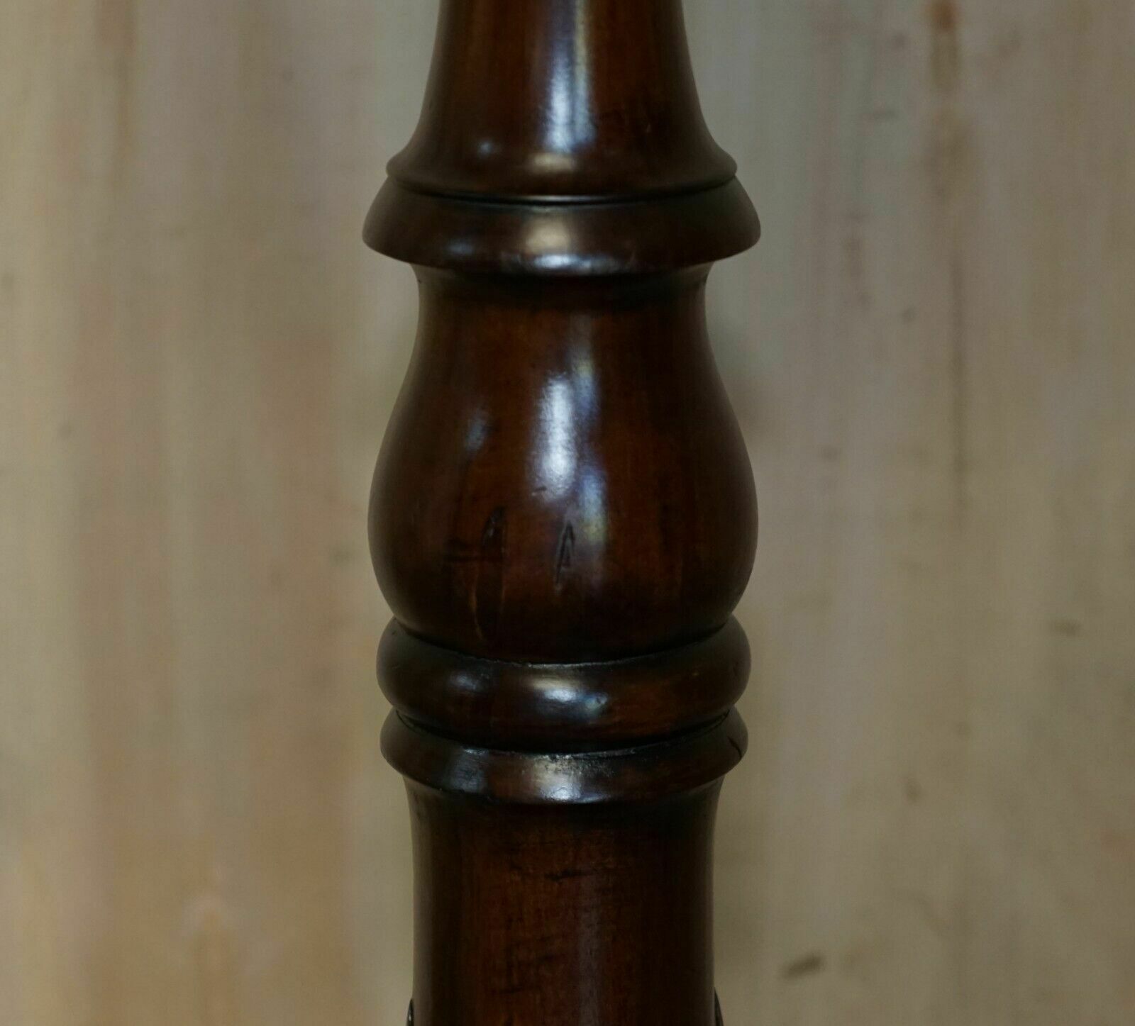 Vintage English Carved Mahogany Pedestal Jardiniere Column Display Plant Stand photo vinterior