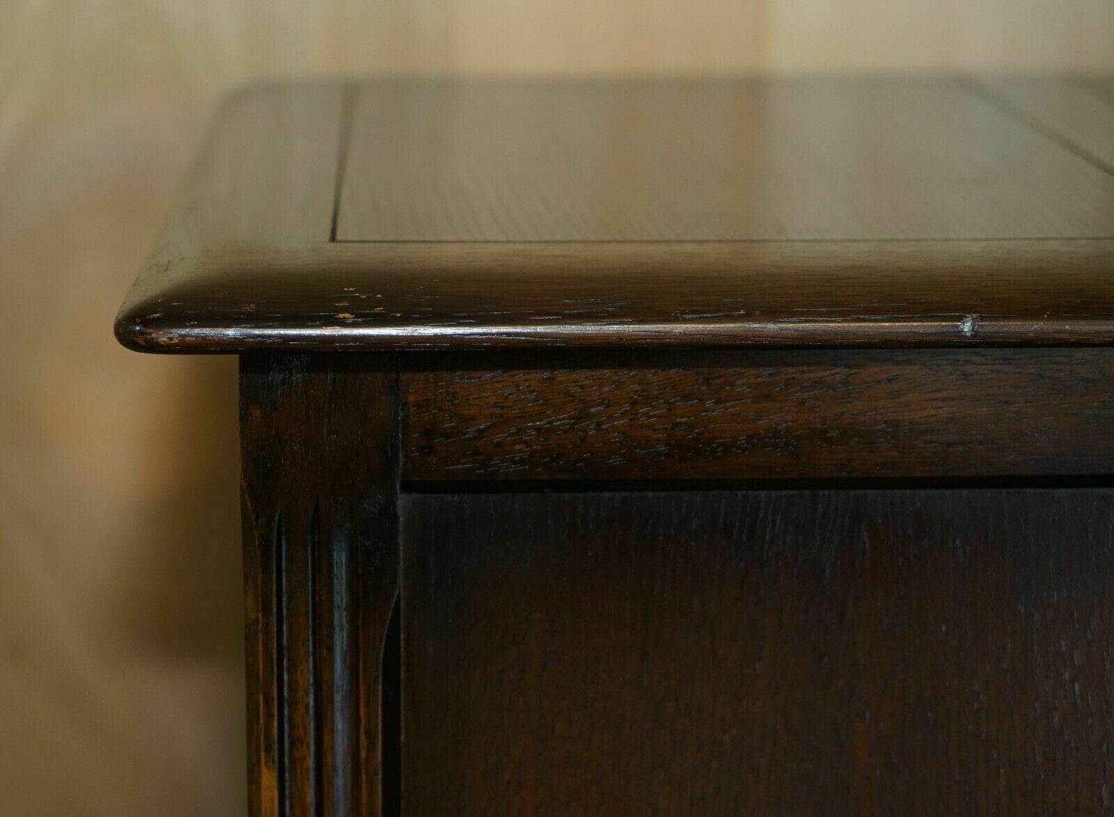 Vintage Jacobean Style English Oak Linen Trunk Or Chest For Clothes Toys Etc photo 495.0