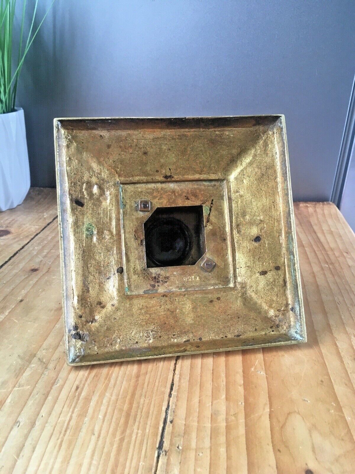 photo buy Quality Antique William Tonks & Sons Brass Inkwell Office Desk Accessory Prop