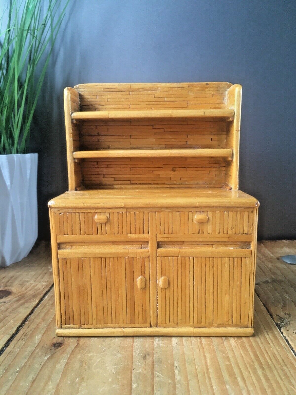 Mini Vintage Matchstick Scratch Built Model Welsh Dresser Dolls House Furniture photo furniture