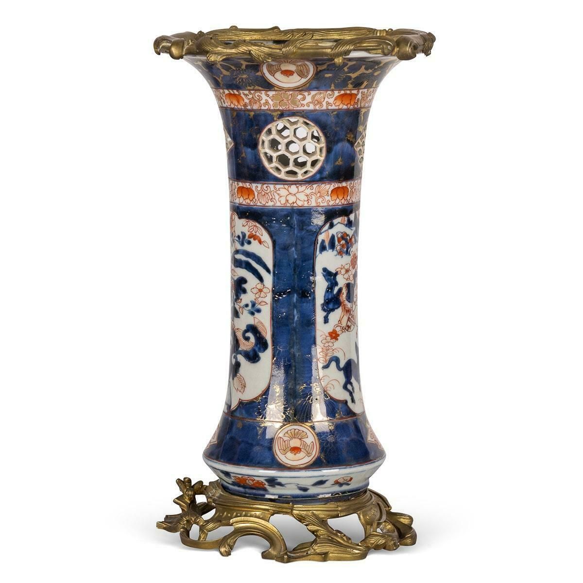 19th Century French Imari Style Porcelain Mounted Ormolu Vase, C.1880 photo Home Decor