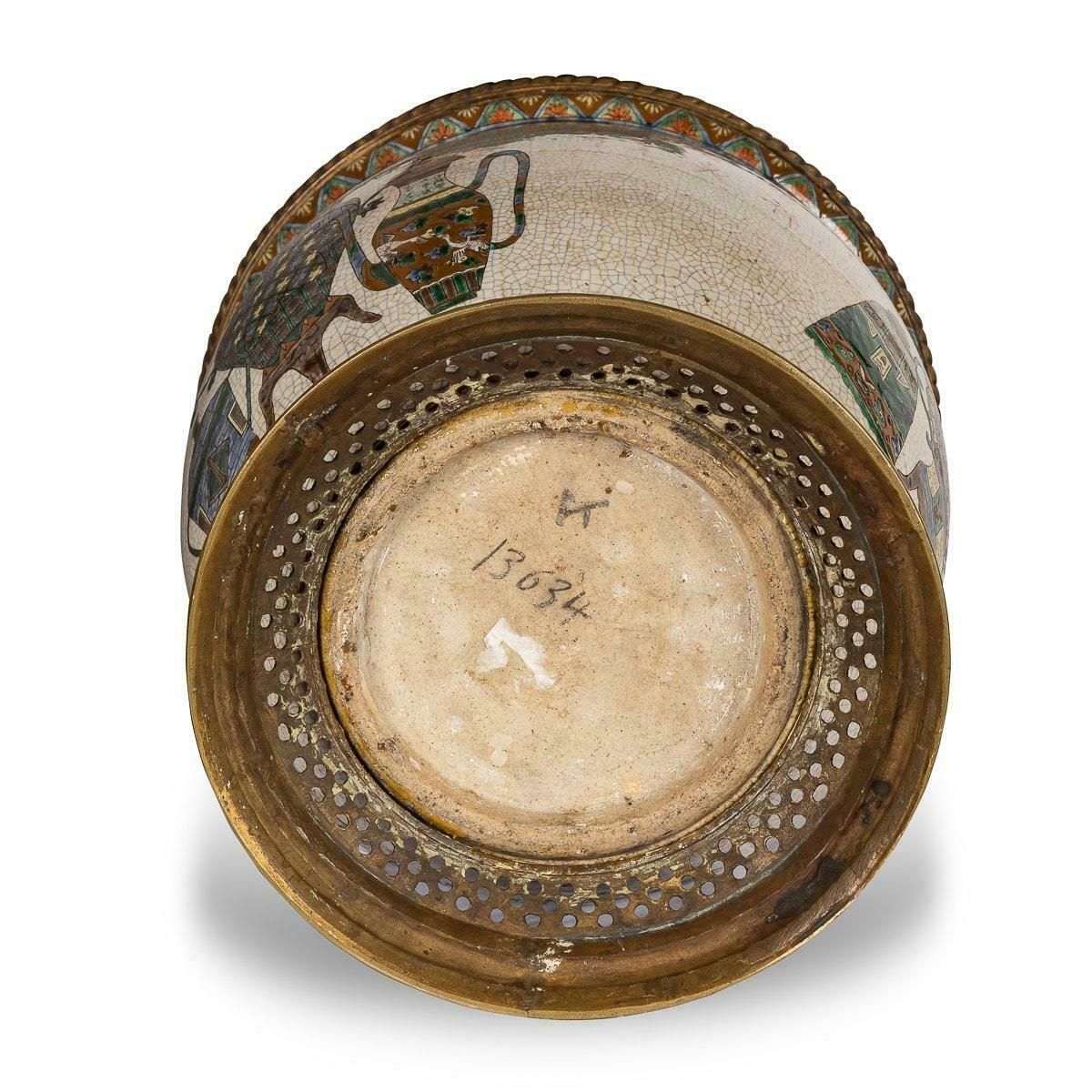 19th Century Chinese Famille Verte Porcelain Vase Mounted On Ormolu, C.1880 photo vintage