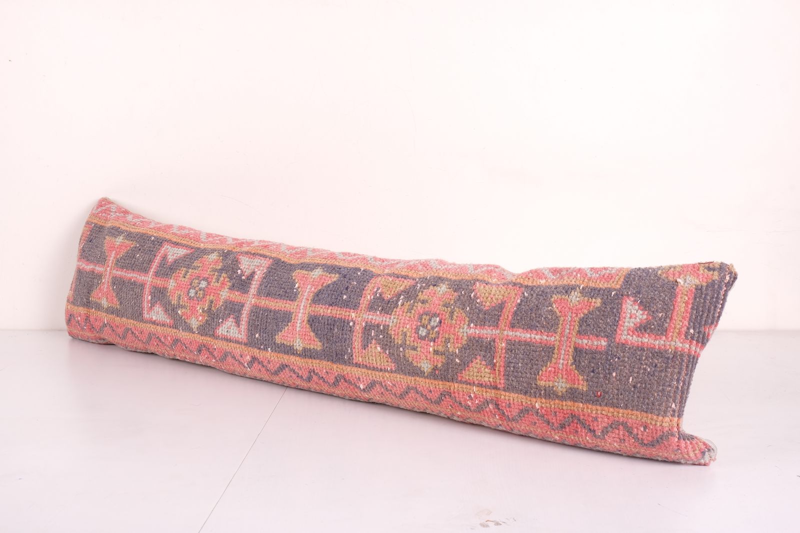 Vintage Turkish Cushion, King Size Oushak Bedding Pillow Cover, Brown Carpet 10'' X 45'' photo furniture