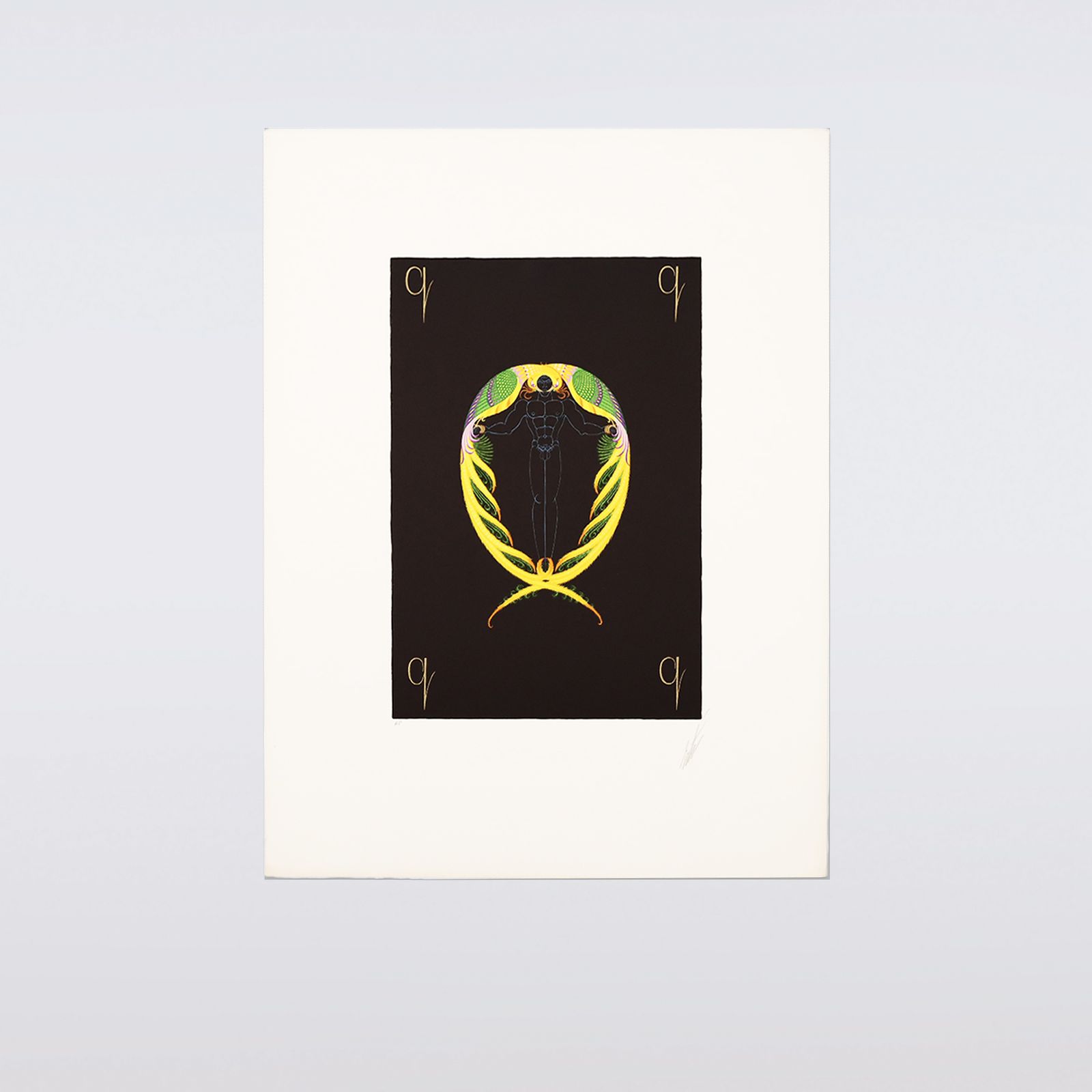 Rare Artist Proof Letter ‘Q’ Erté (Romain De Tirtoff)  Alphabet Limited Edition Serigraph Print From 1976 photo vintage