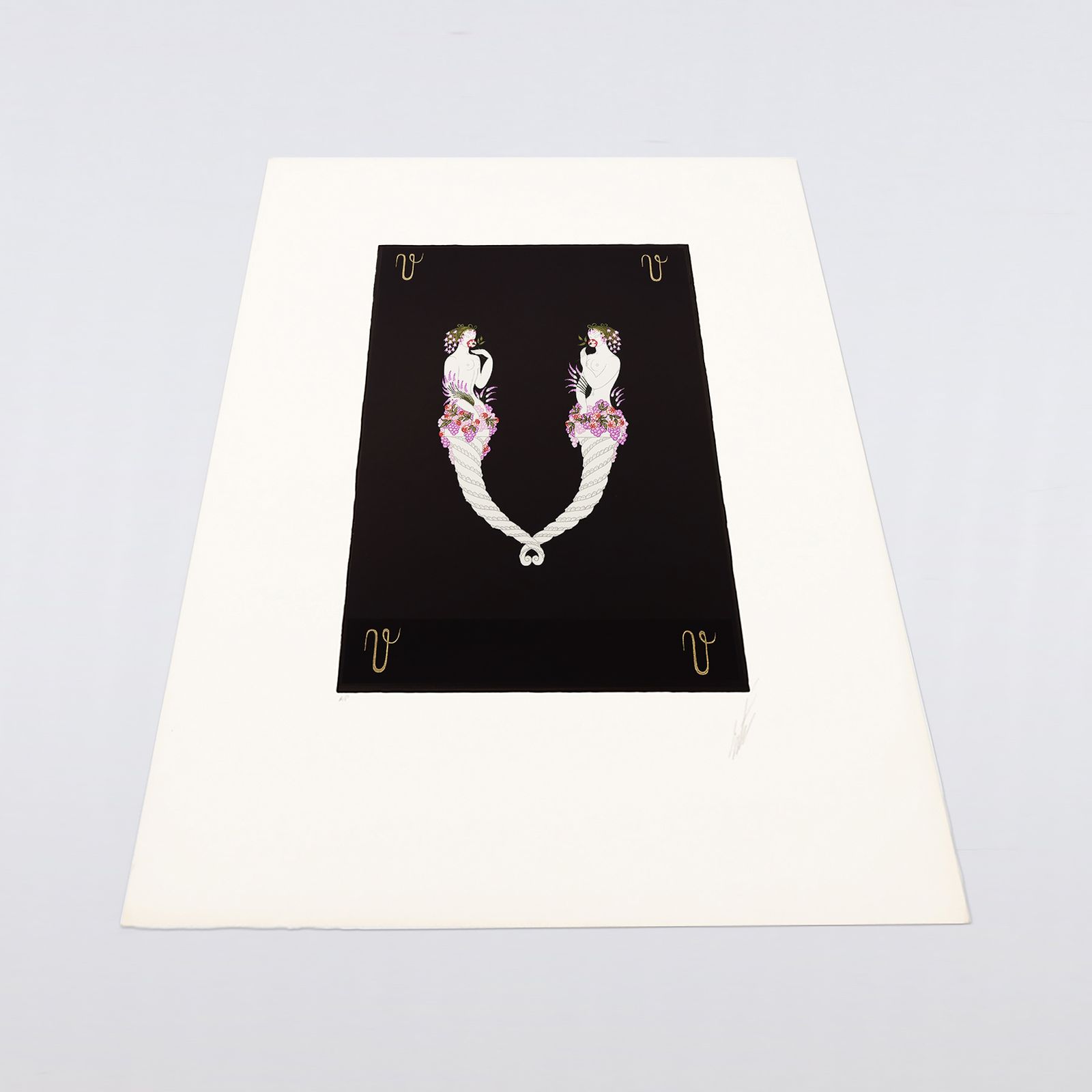 Rare Artist Proof Letter ‘V’ Erté (Romain De Tirtoff)  Alphabet Limited Edition Serigraph Print From 1976 photo for sale