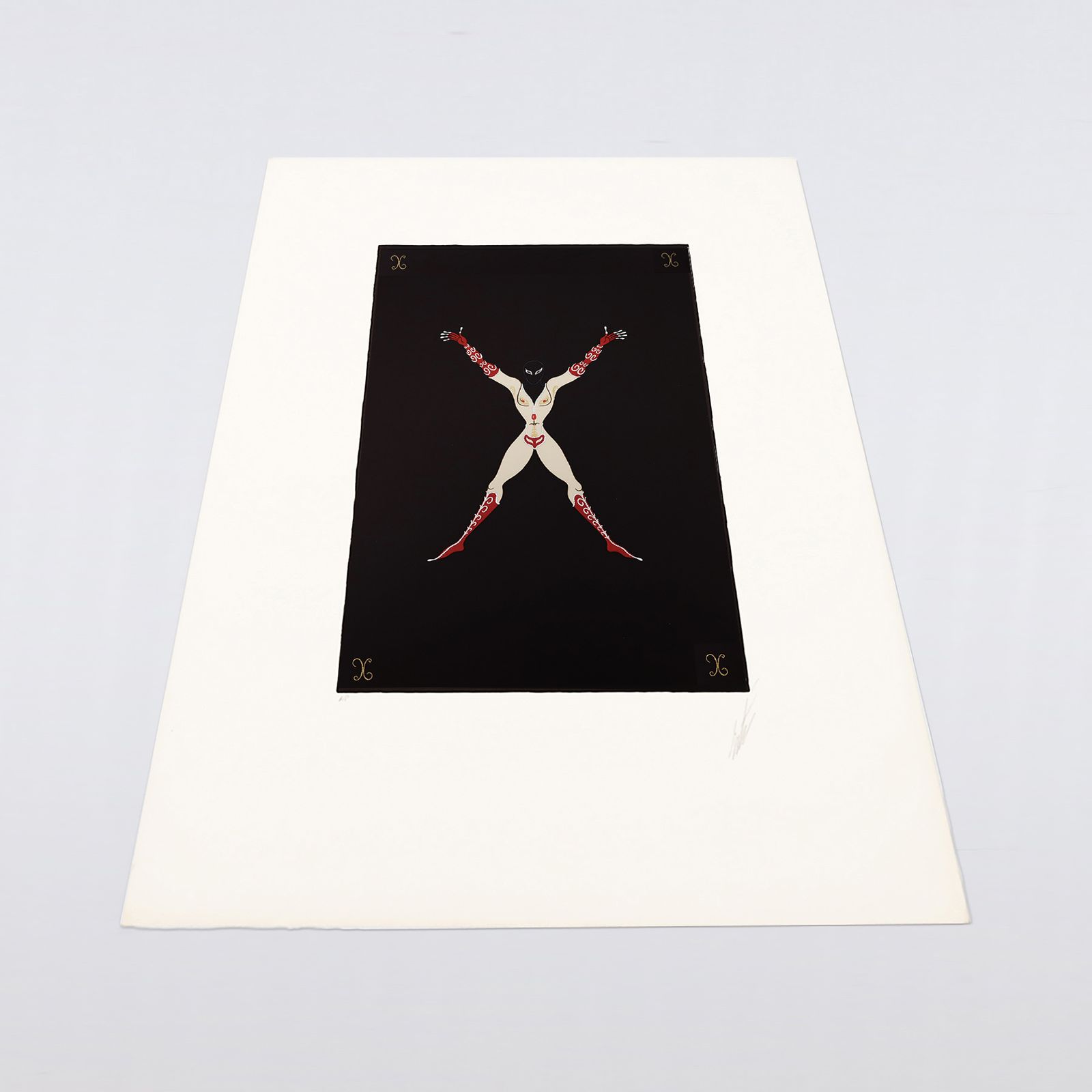 Rare Artist Proof Letter ‘X’ Erté (Romain De Tirtoff)  Alphabet Limited Edition Serigraph Print From 1976 photo vinterior