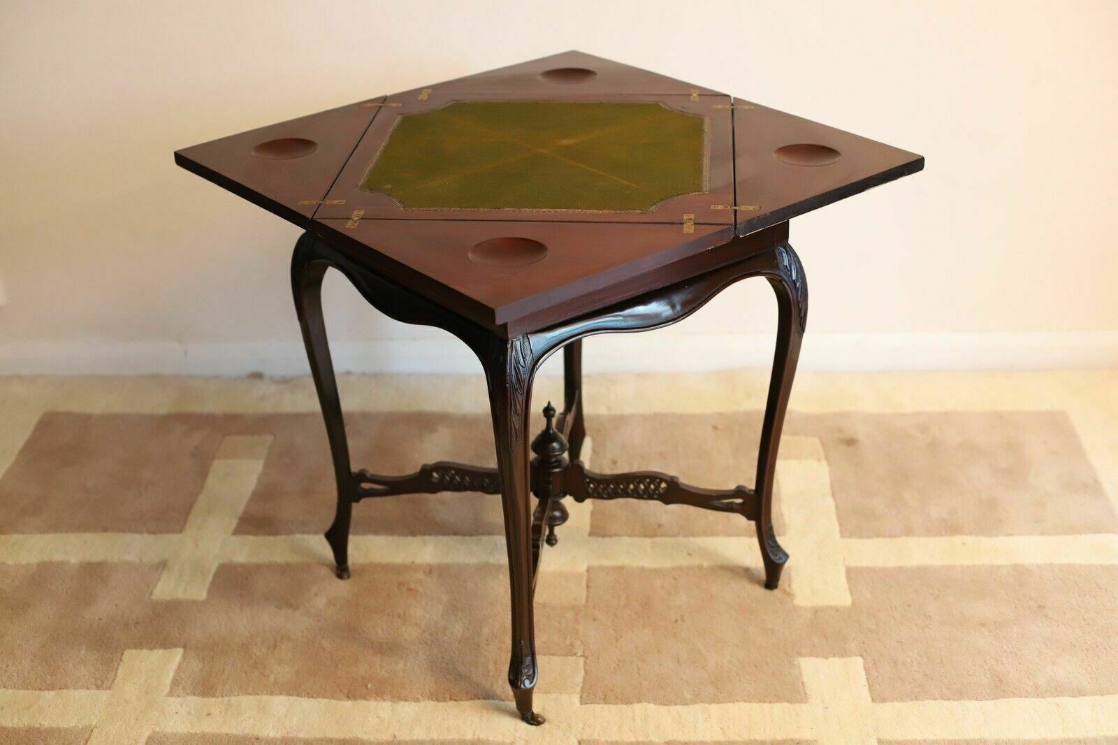 An Edwardian Mahogany Envelope Card Table By Allen & Appleyard photo vinterior
