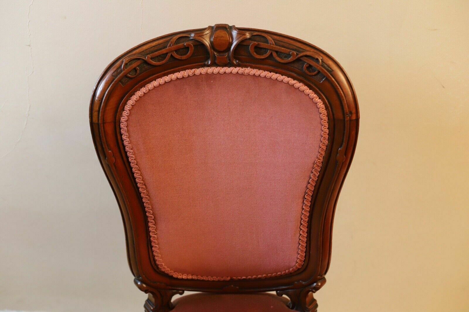 A 19th Century Continental Carved Walnut Show Frame Dining Chair photo Furniture