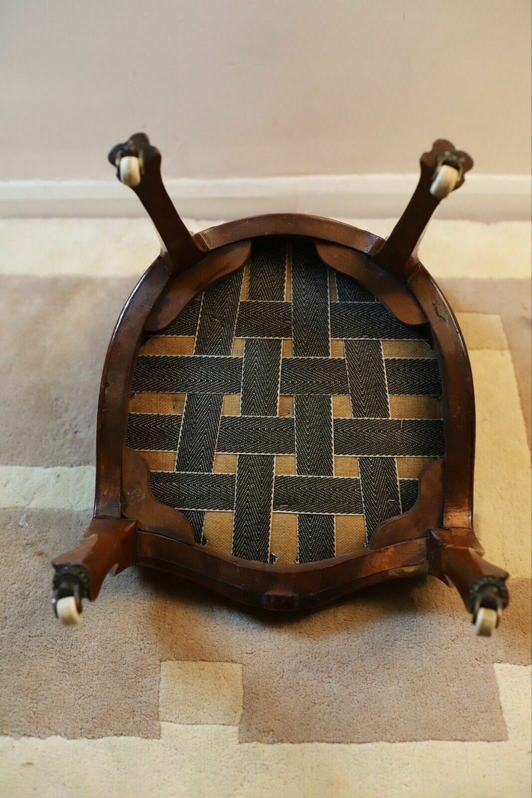 195.0 A 19th Century Continental Carved Walnut Show Frame Dining Chair photo