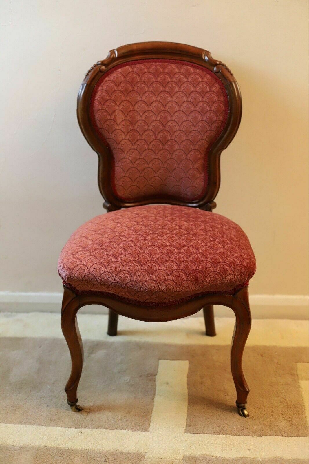 A 19th Century Continental Carved Walnut Show Frame Dining Chair photo furniture