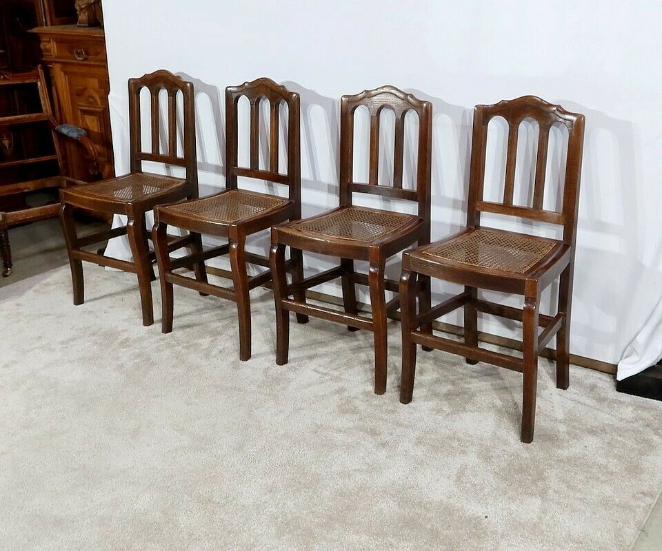 Set Of 4 Solid Oak Chairs, 19th Century photo furniture