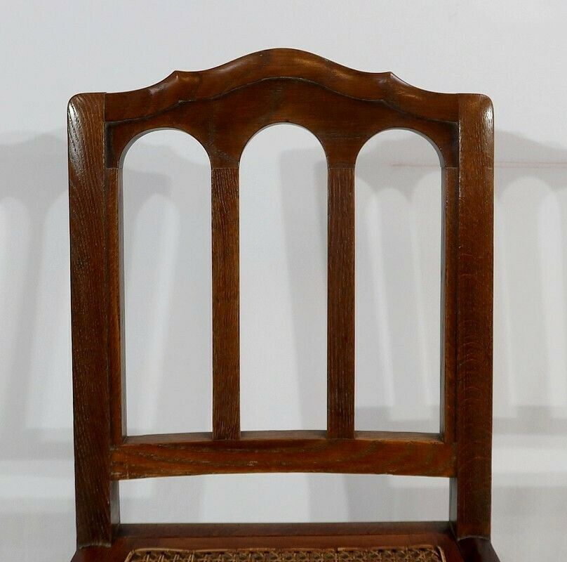 Set Of 4 Solid Oak Chairs, 19th Century photo vintage