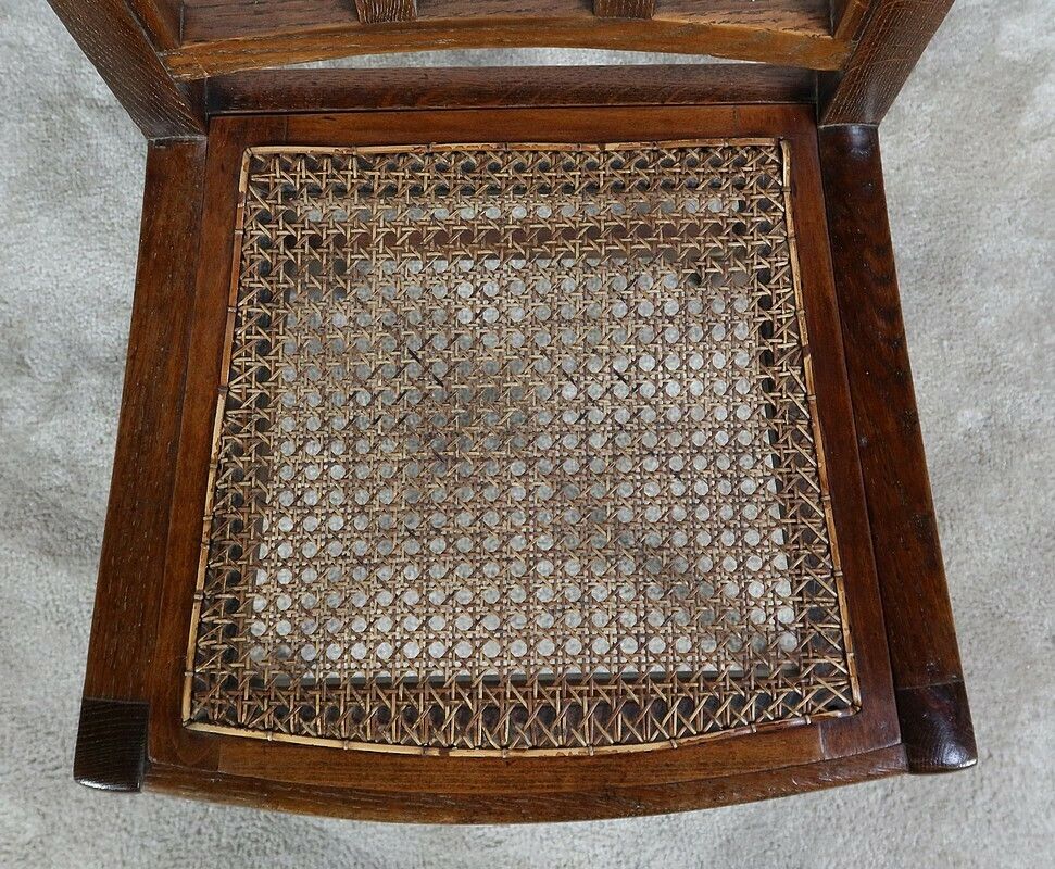 Furniture Set Of 4 Solid Oak Chairs, 19th Century photo