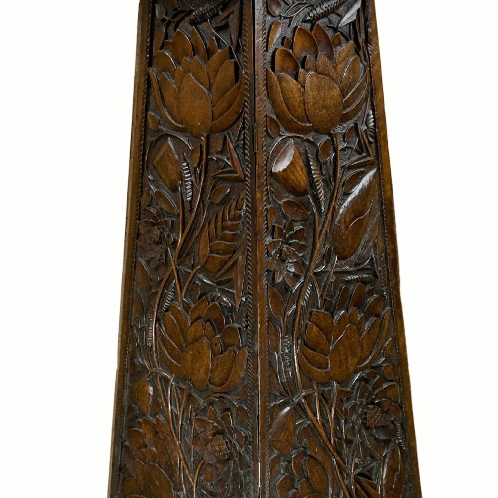 Arts And Crafts Hand Carved Pedestal, England Ca 1880 photo vintage