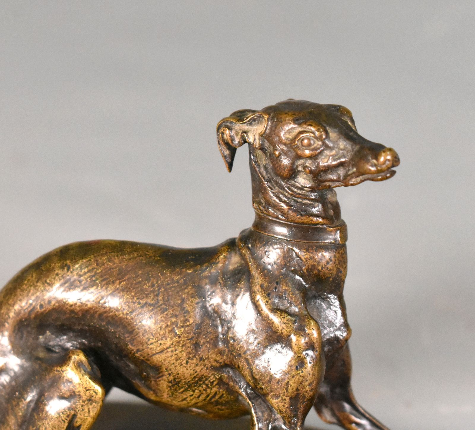 photo for sale Greyhound With Ball In Bronze By Pierre Jules Mène (1810 1879)