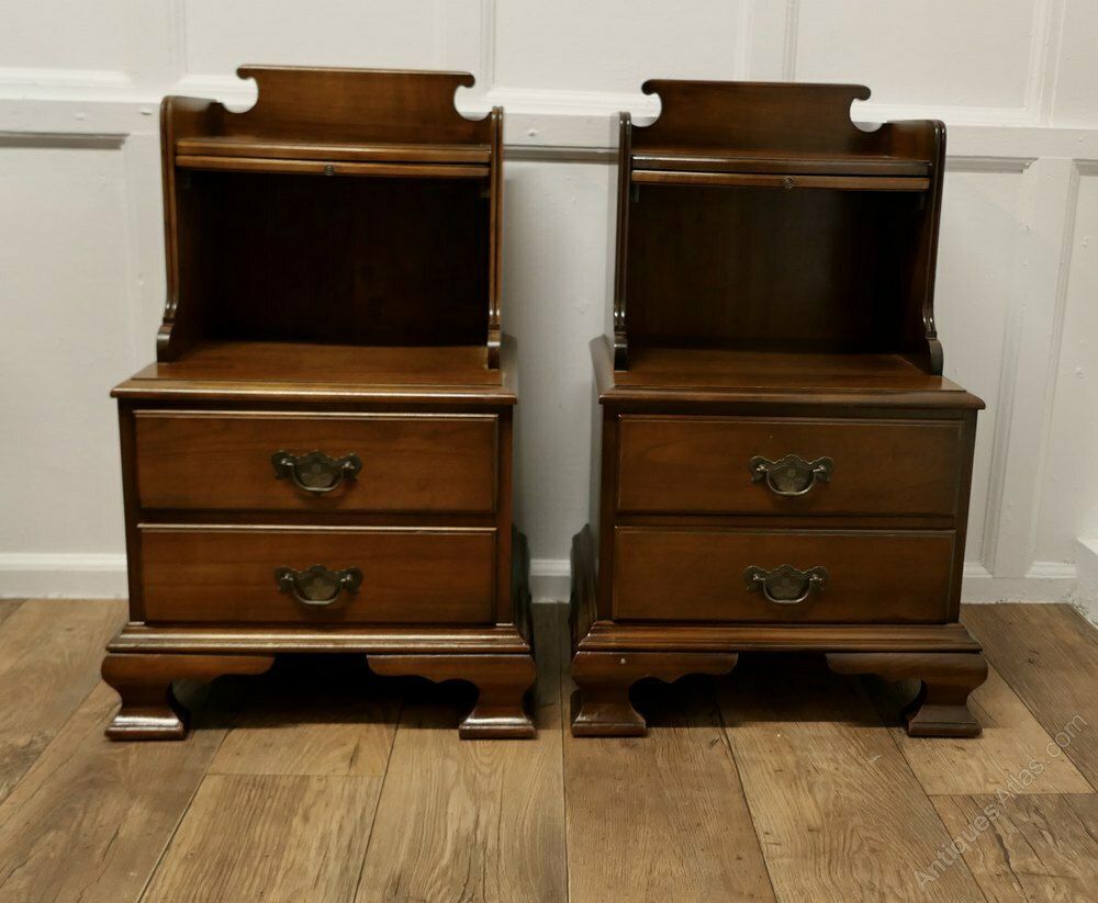 Pair Of Large French Walnut Bedside Cabinets
