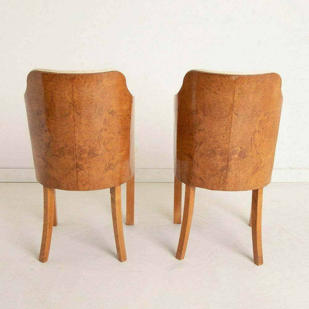 Pair Of Burr Maple British Art Deco Salon Chairs By Hille C.1930 photo Furniture