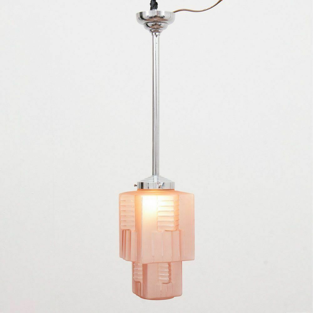 Large British Art Deco Ceiling Pendant C.1930 photo for sale