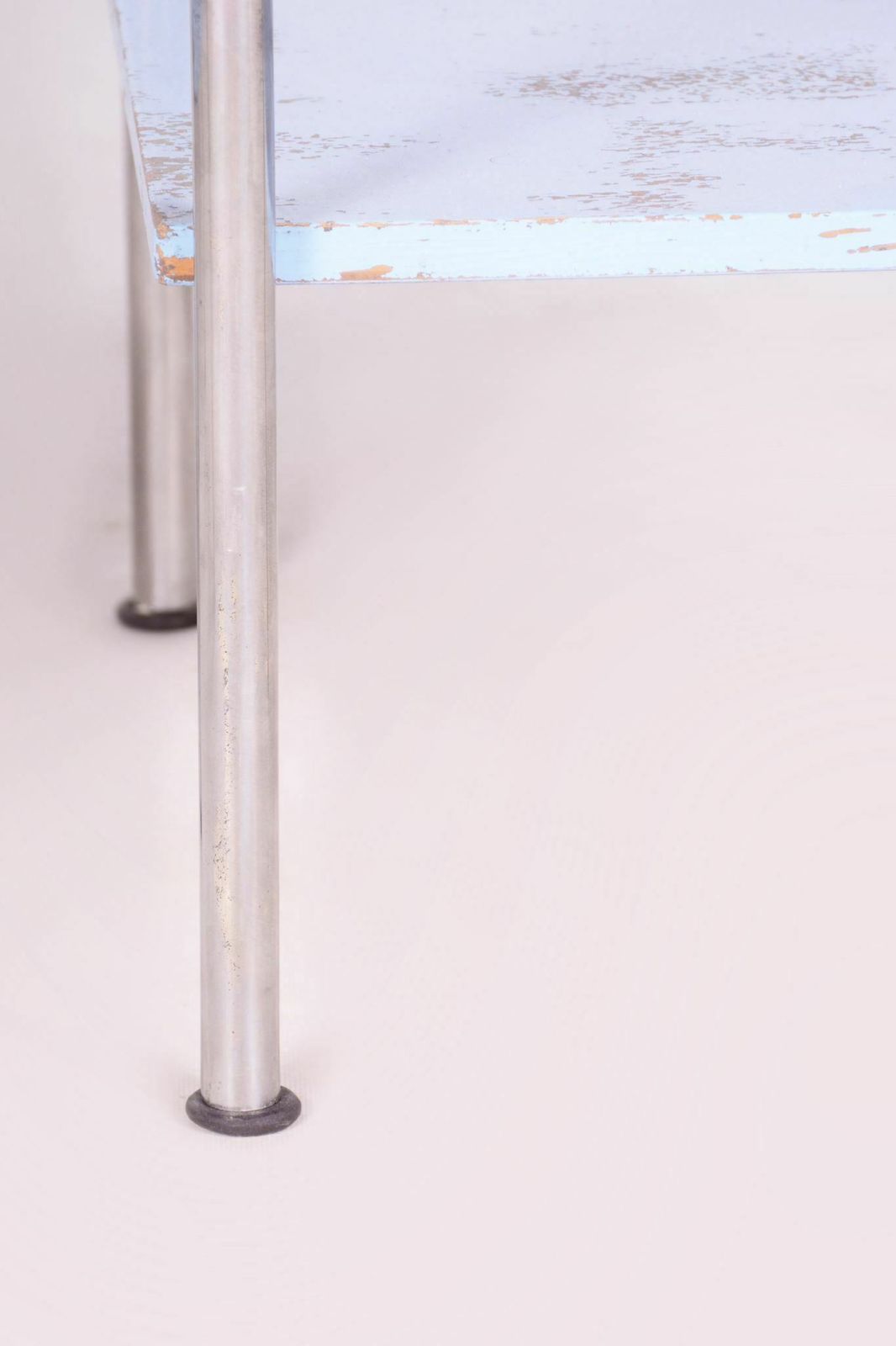 Bauhaus Pair Of Bed Side Tables, Mücke Melder, Plywood, Chrome Plated Steel, Glass, Czechia, 1930s photo vinterior