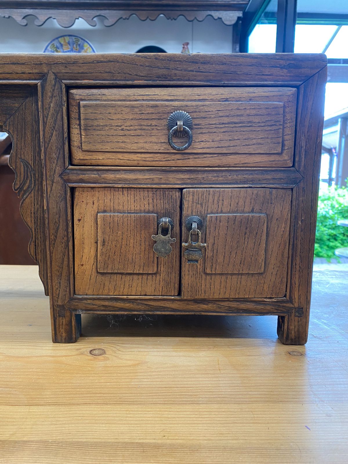 photo for sale Mid 19th Century Chinese Elm Low Alter Cabinet