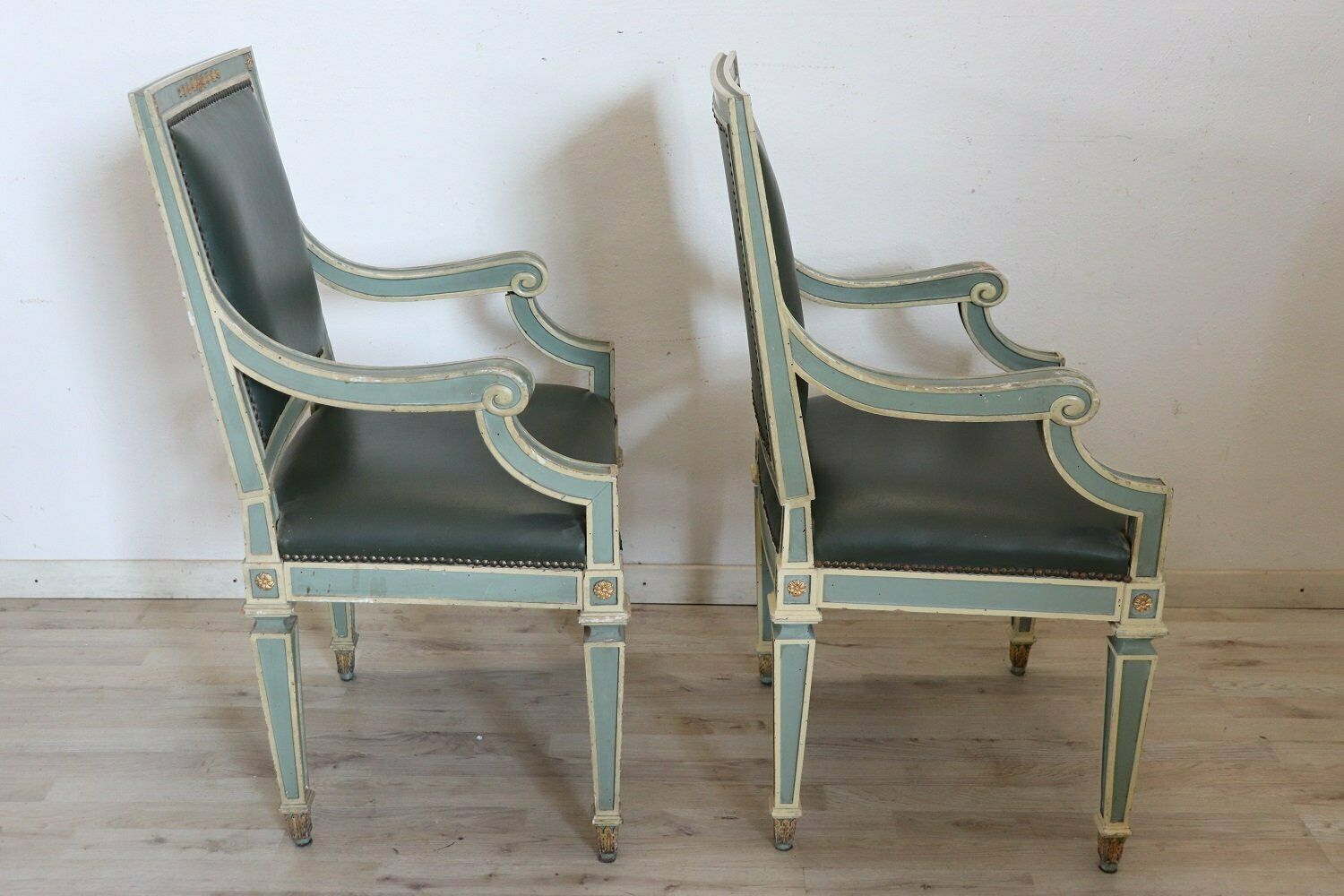 Furniture Lacquered Wood Armchairs, 1930s, Set Of 2 photo
