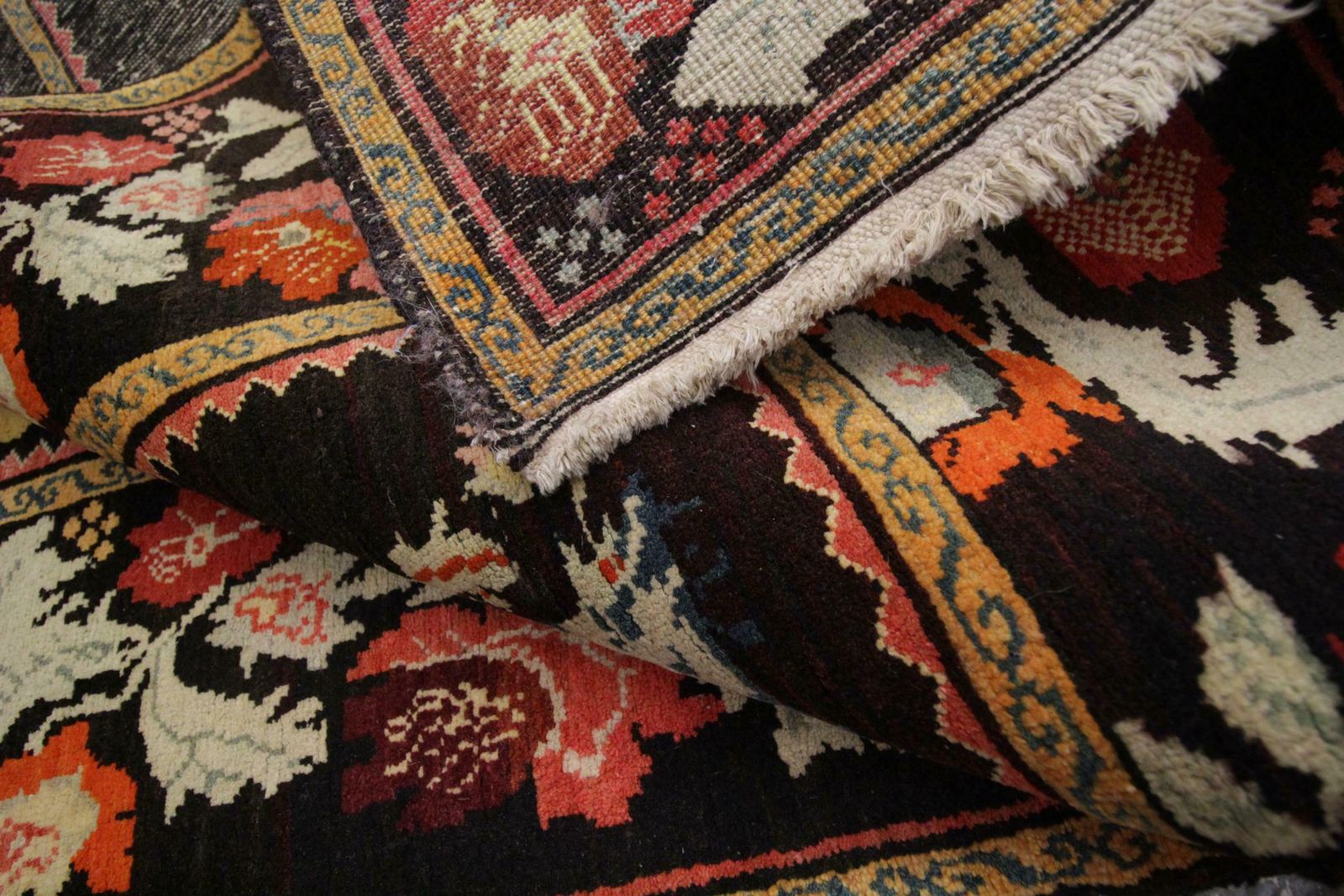 photo for sale Antique Rug Caucasian Karabagh, Handmade Carpet Oriental Rug, Floral Area Rugs