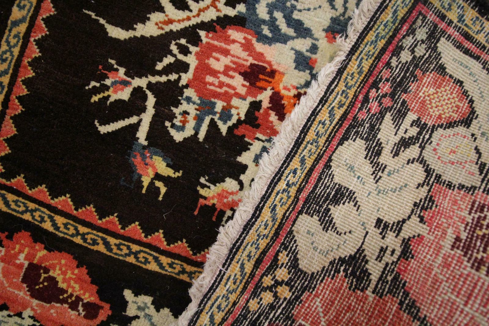 Textiles Antique Rug Caucasian Karabagh, Handmade Carpet Oriental Rug, Floral Area Rugs photo