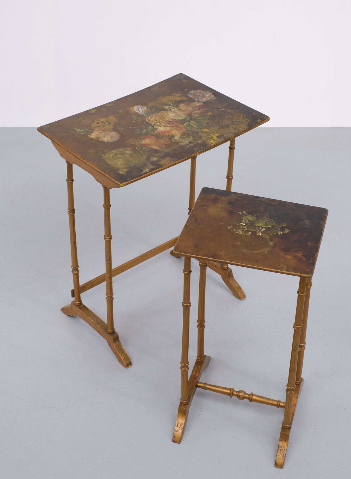 France Art Nouveau Side Tables Japonisme Style, 1925 photo vintage