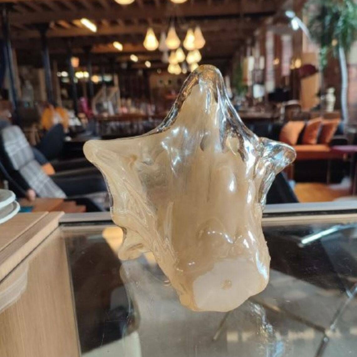 Luxurious Vintage Murano Handkerchief Crystal Vase   Made In Italy photo for sale