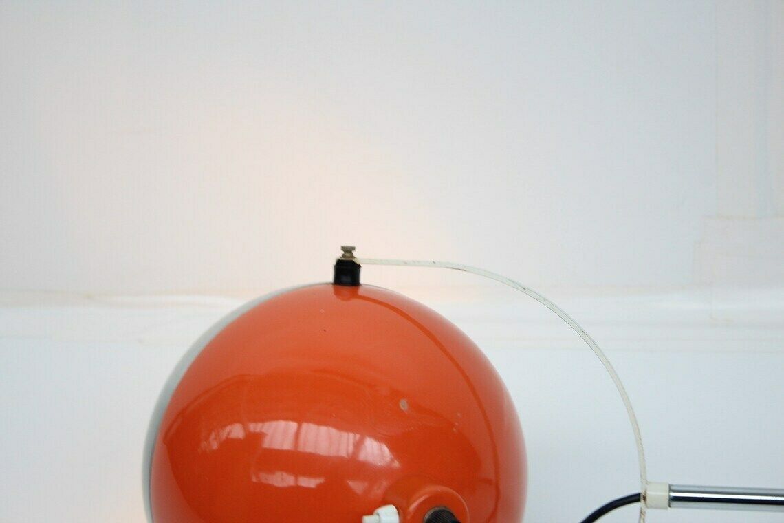 Duits Space Age Wandlamp – Oranje En Aluminium photo Verlichting