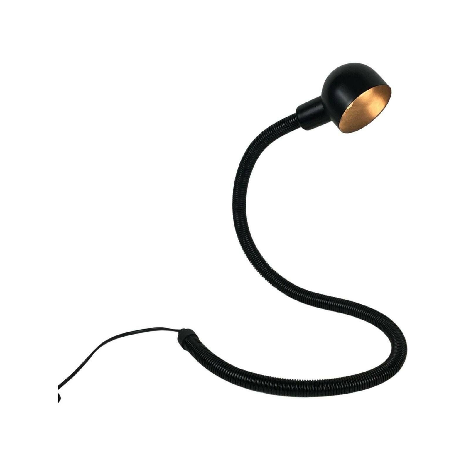 Eurolux   Snake / Serpent Lamp   1970’s   Fully Flexible Goosneck Desk Lamp   Black photo Lighting