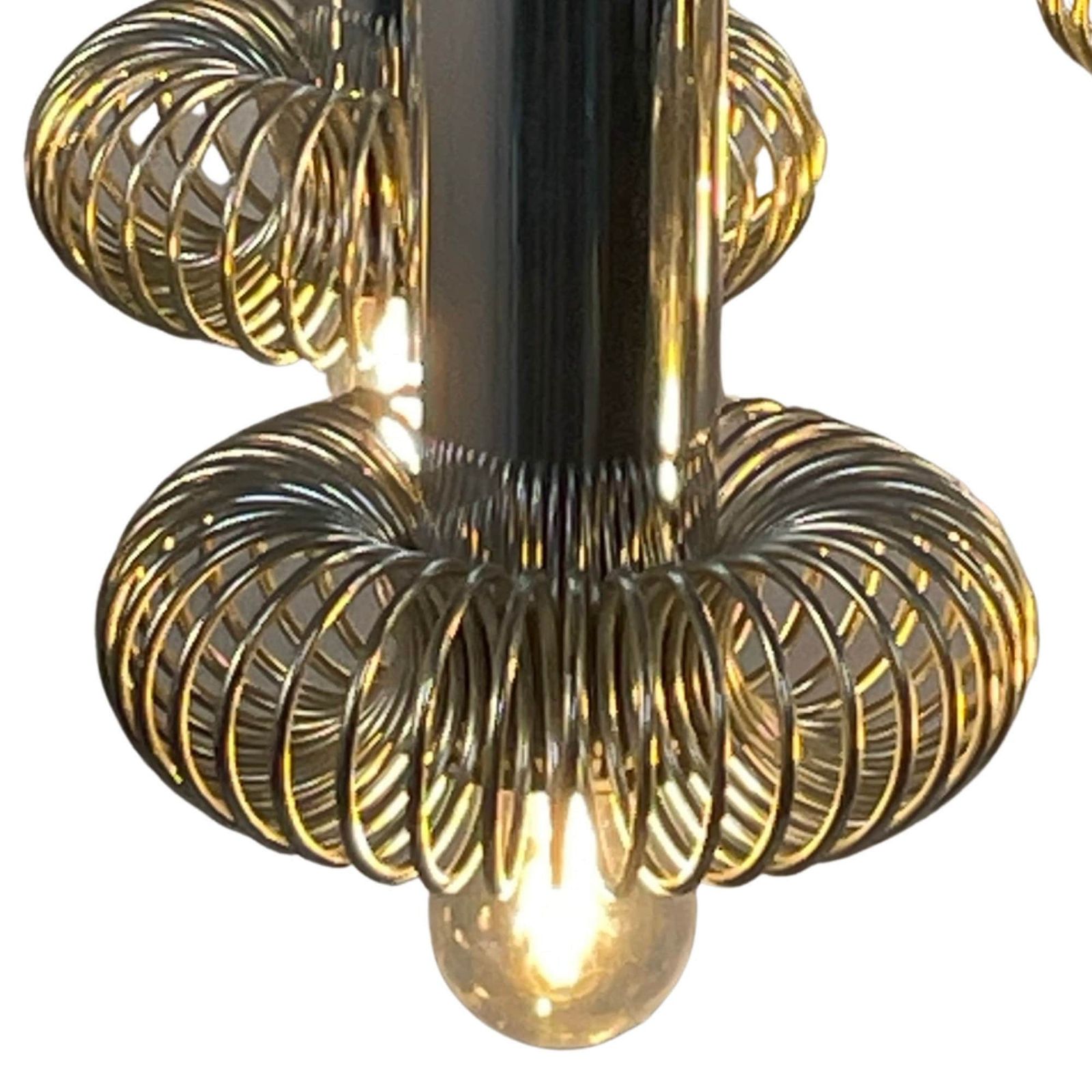 Honsel (Germany)   Chandelier With 5 Chromed Pendants   Including Ceiling Mount  Hanging Pendant   Seventies photo buy