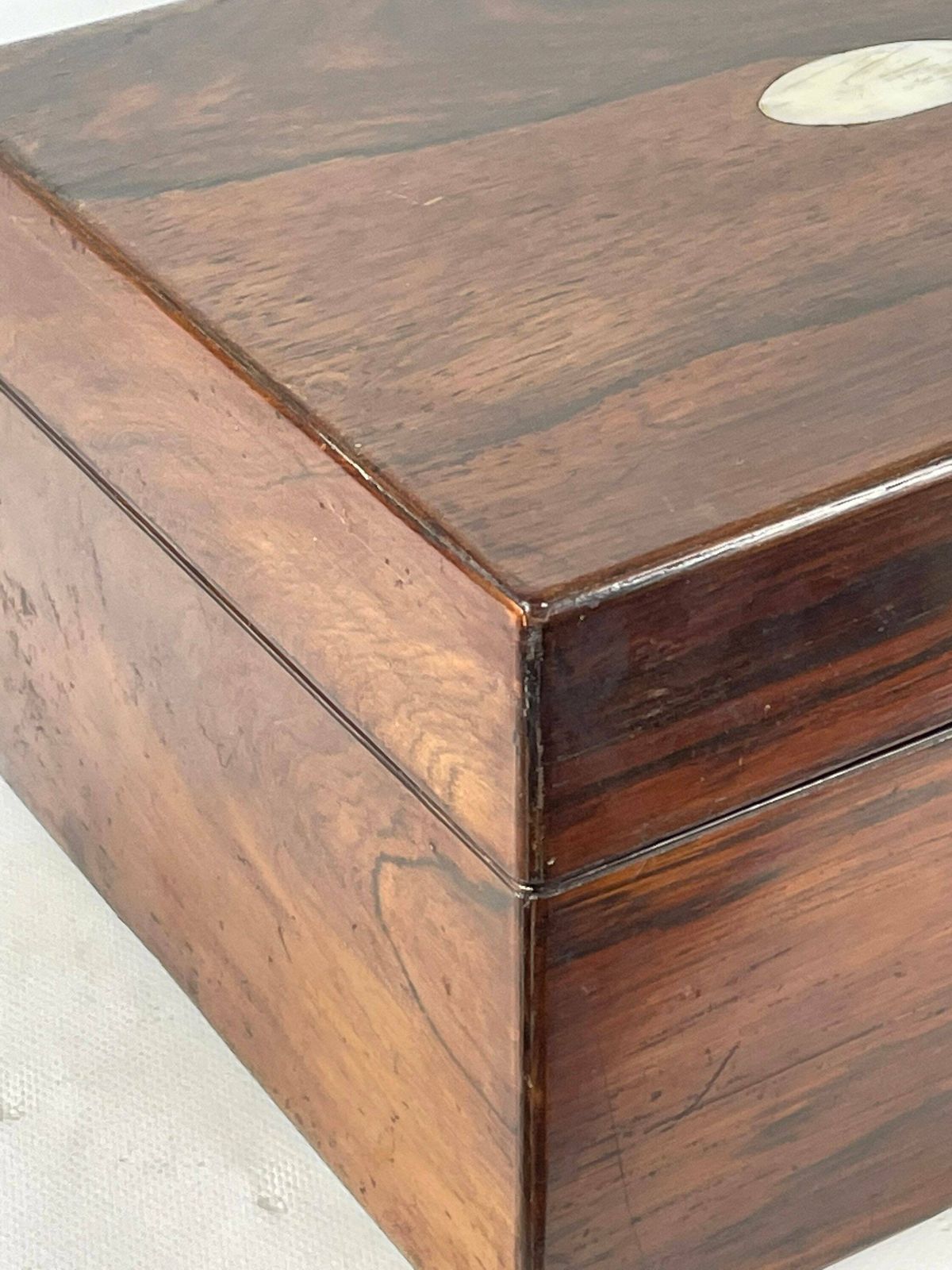 19th C Fine English Mahogany Fineer Writing Box   100% Complete + Secret Drawers photo vinterior