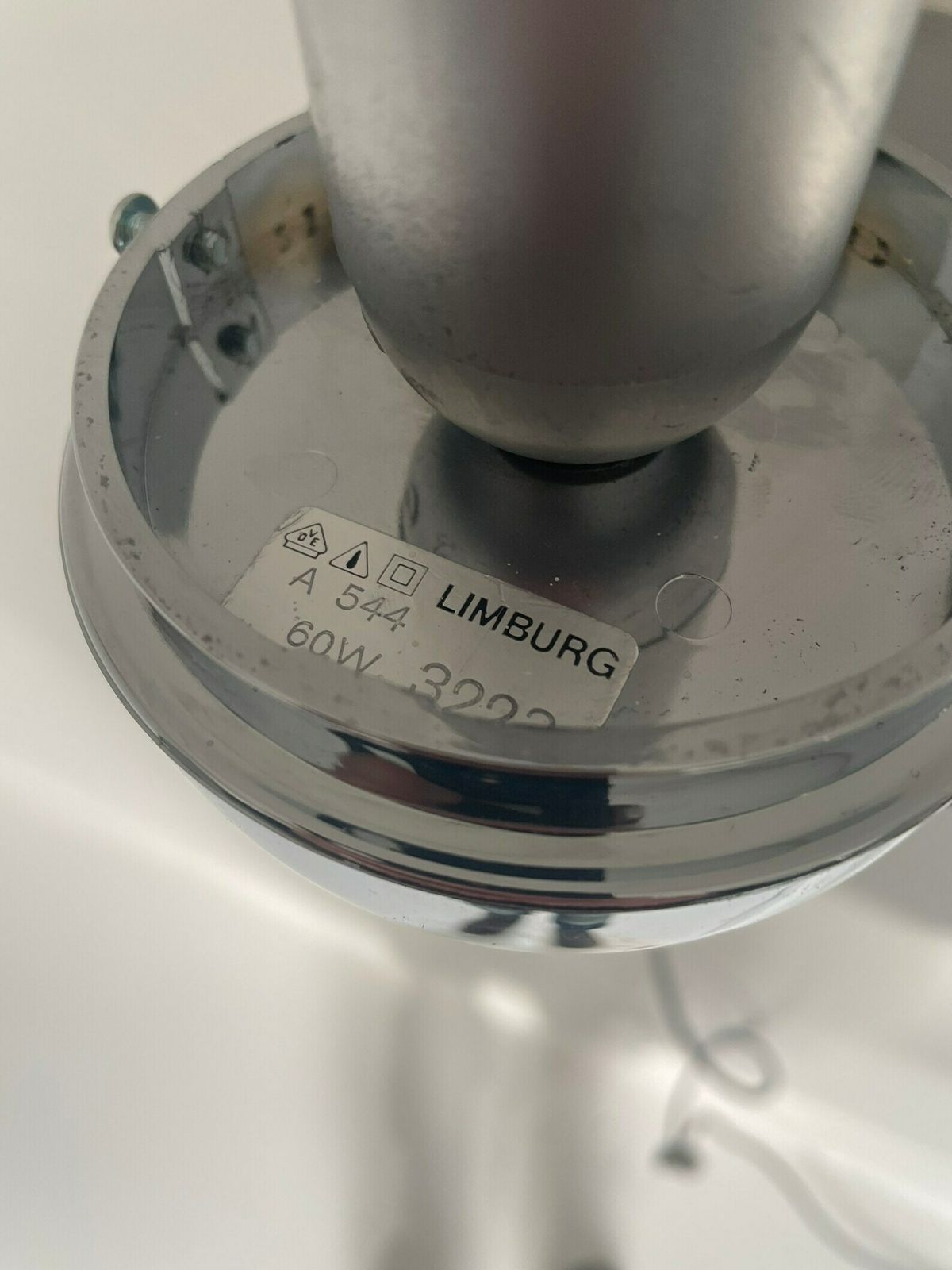 Glashutte Limburg   Chromed Wall Sconce With Glass Top photo vintage