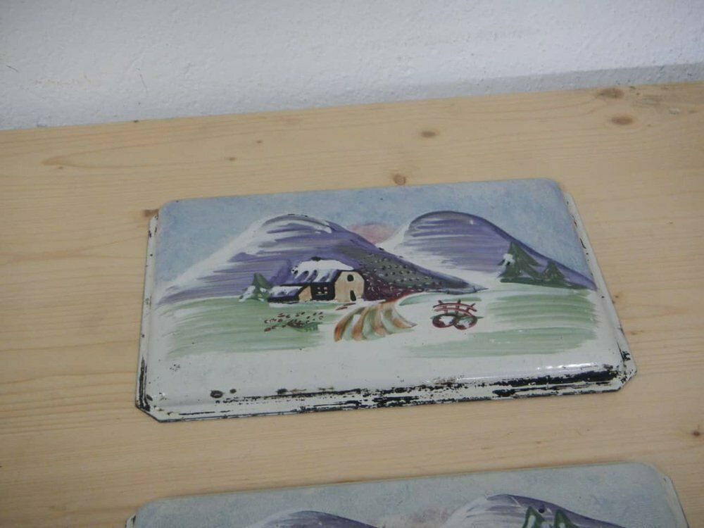 photo furniture Iron Plaques, 1970s, Set Of 2, Vintage