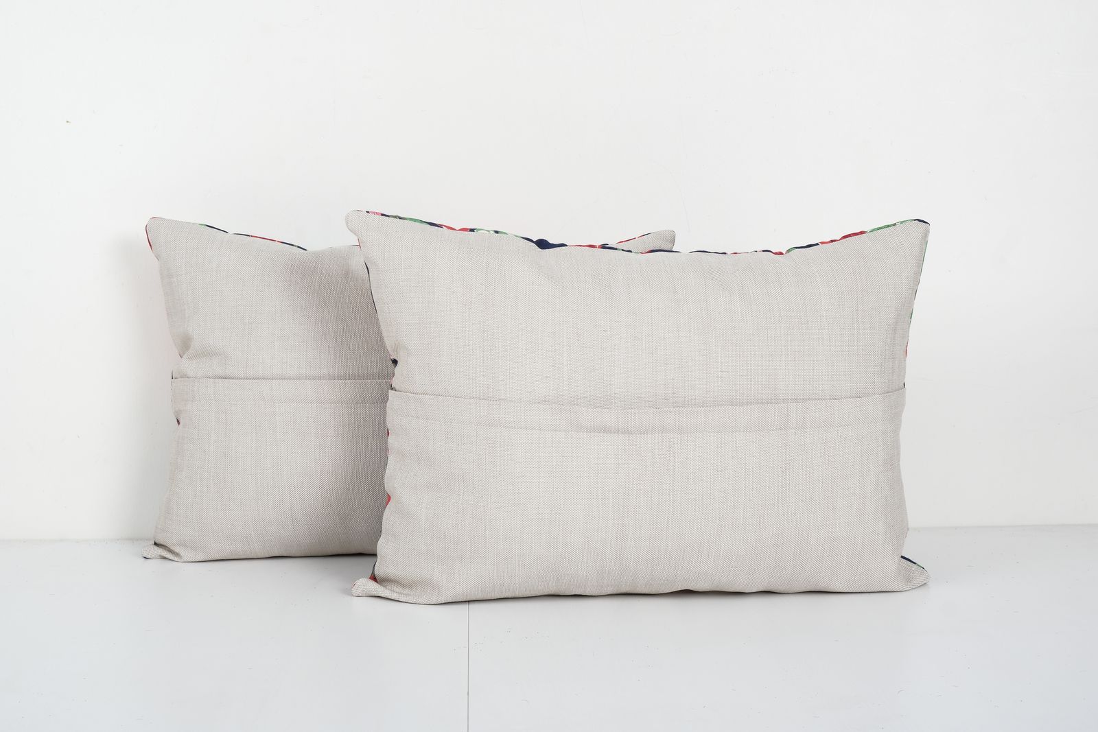 Bukhara Floral Blue Roller Printed Pillow Covers, Set Of Two Designer Cushion 16'' X 22'' photo furniture