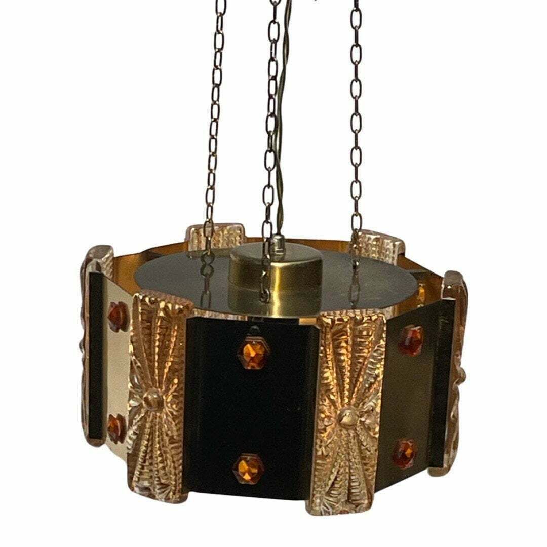 Vitrika – Denemarken – Ca. Jaren 1960 – Mid Century Modern Hangpendel – Inclusief Extra Lange Kettingen photo vintage