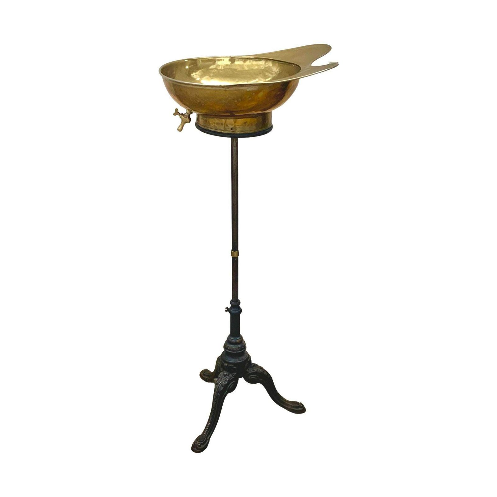 Lavabos Ch Poincet   Antique Barbershop Sink   Adjustable In Height   Cast Iron And Brass   Still Working!   Extremely Rare Find