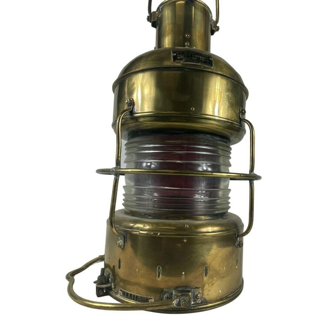 Nippon Sento   Antique   Xxl Navigation Light   Original Piece That Was Actually Used!   Working On Oil   Complete, Working And Marked photo furniture