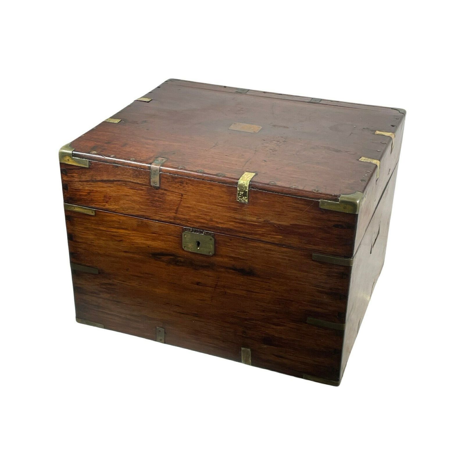 Home Decor Military Campaign   19th C Fine English Liquor Cabinet   With Original Bottles   Very Rare! photo